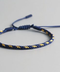Bracelet de la chance Tibetain traditionnel bleu
