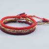 Pack bracelet tibétain rouge