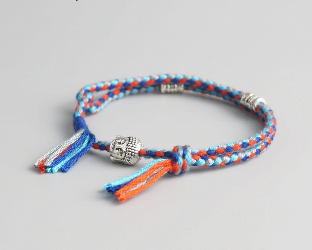 Bracelet tibétain bouddha bleu