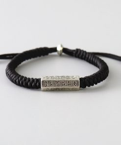 Bracelet Tibétain Rouge Tressé