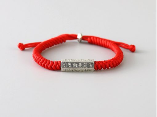 Bracelet Tibétain Rouge Tressé