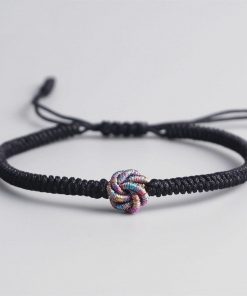 Bracelet Tibetain Bouddhiste à Nœud Porte Bonheur 