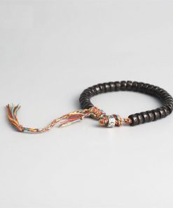Bracelet en Noix de Coco Bouddhiste Tibétain Om Mani