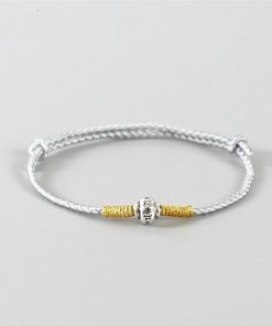 Bracelet tibétain artisanal rouge