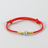 Bracelet tibétain artisanal rouge