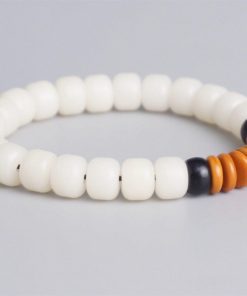 Bracelet tibétain graine de bodhi blanche