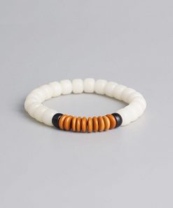 Bracelet tibétain graine de bodhi blanche
