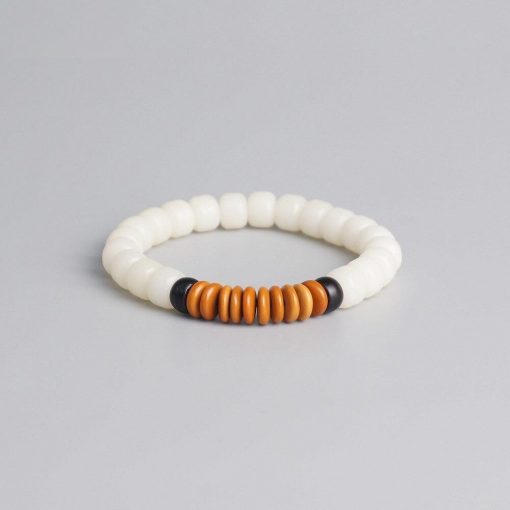 Bracelet tibétain graine de bodhi blanche