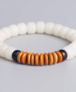 Bracelet tibétain graine de bodhi blanche