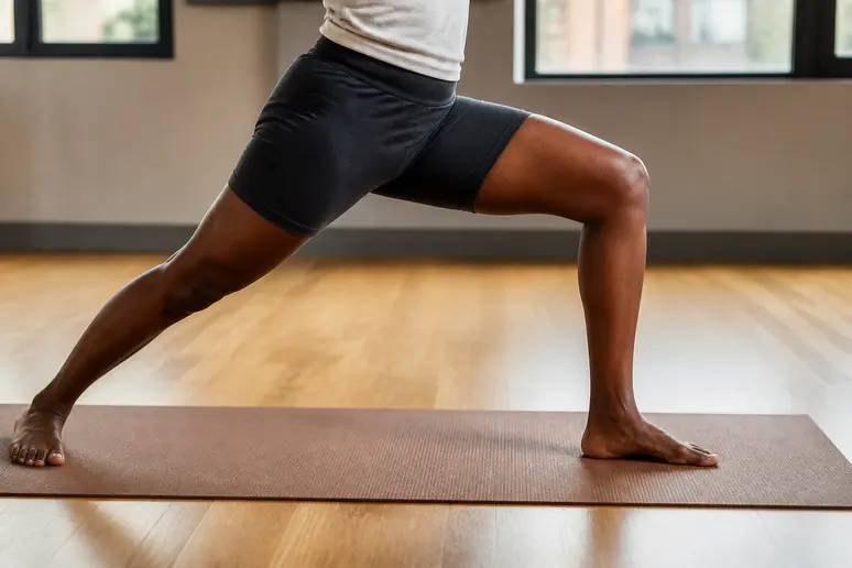 Alignement correct du genou avant au-dessus de la cheville dans la posture guerrier bienfaits