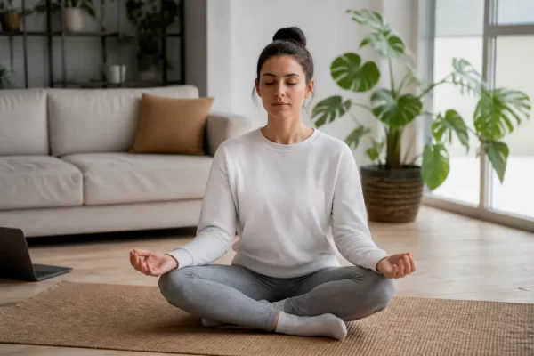Pratique de la méditation en intérieur pour comprendre la posture lotus signification et ses bienfaits sur le corps.
