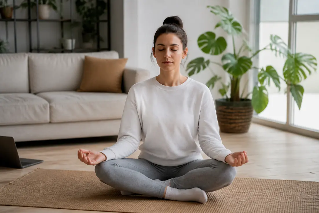 Pratique de la méditation en intérieur pour comprendre la posture lotus signification et ses bienfaits sur le corps.
